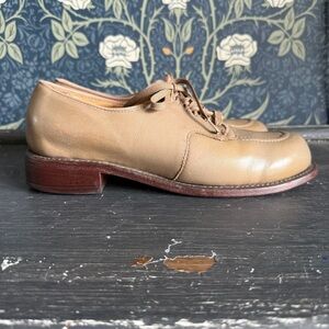Vintage 50s Taupe Tan Leather Oxford Loafer
